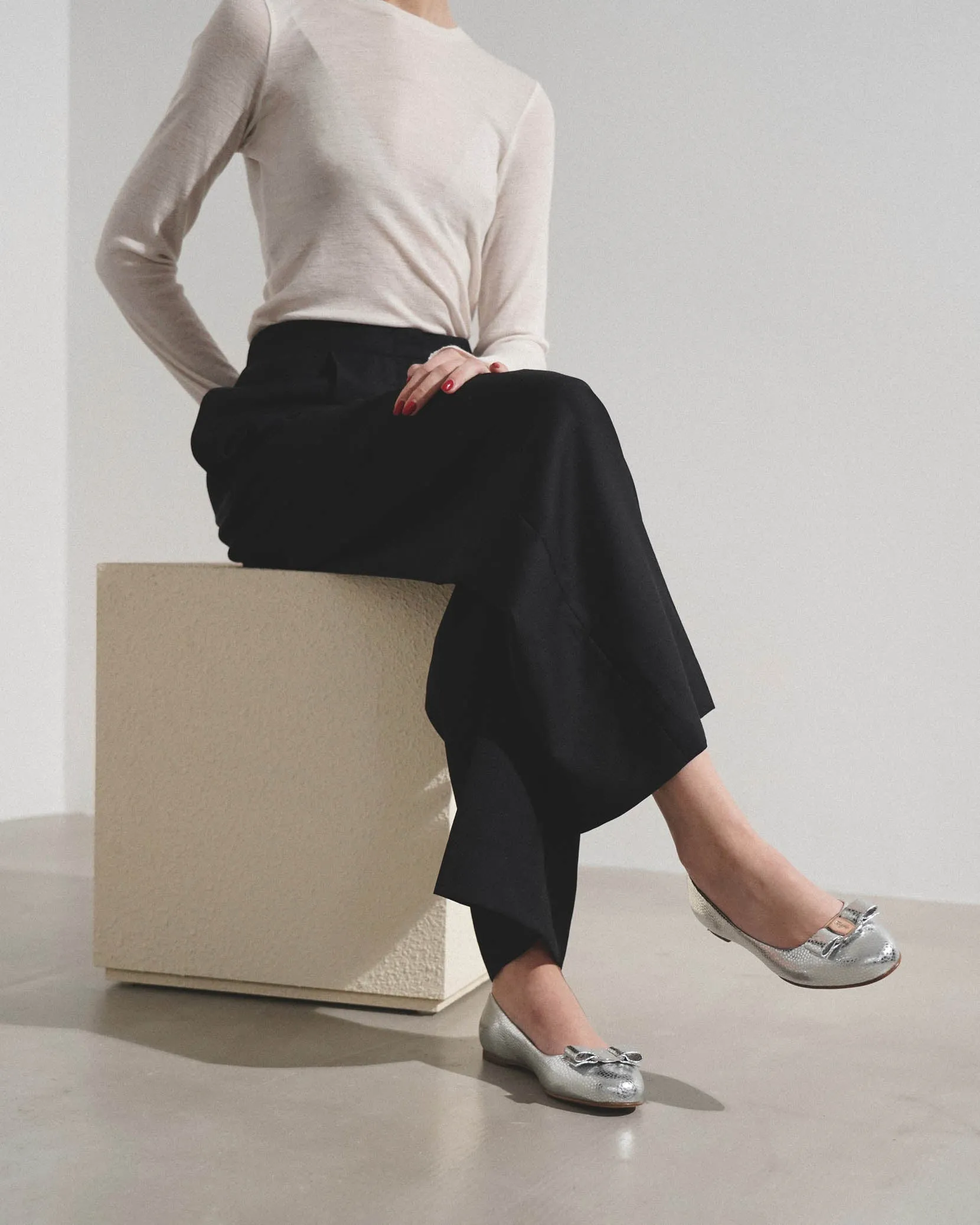 Varina silver ballerinas