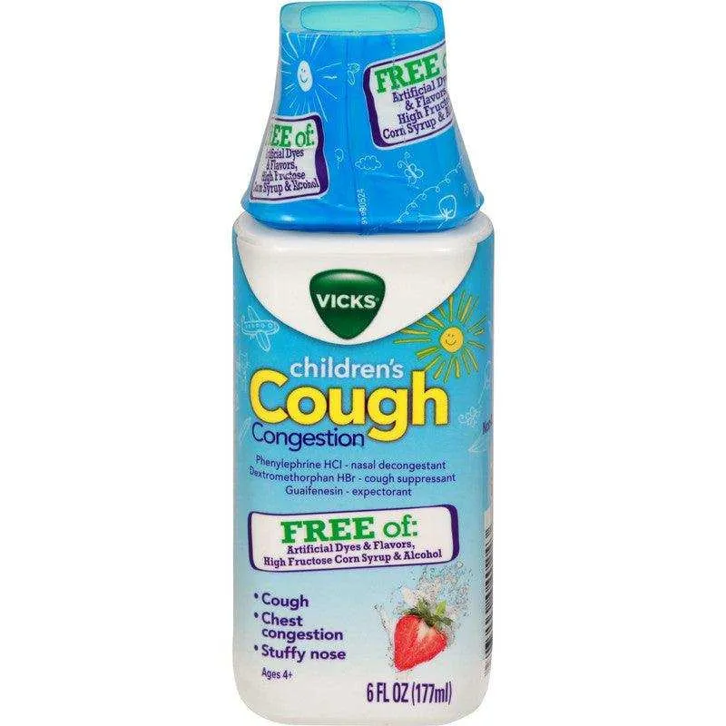 Vicks Children’s Non-Drowsy Cough Suppressant & Decongestant Cough Medicine 6 Oz