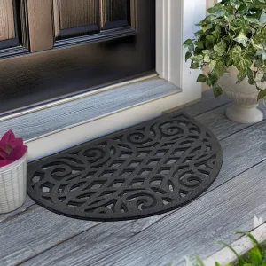Victorian Style Eco Halfmoon Indoor and Outdoor Doormat - Grey