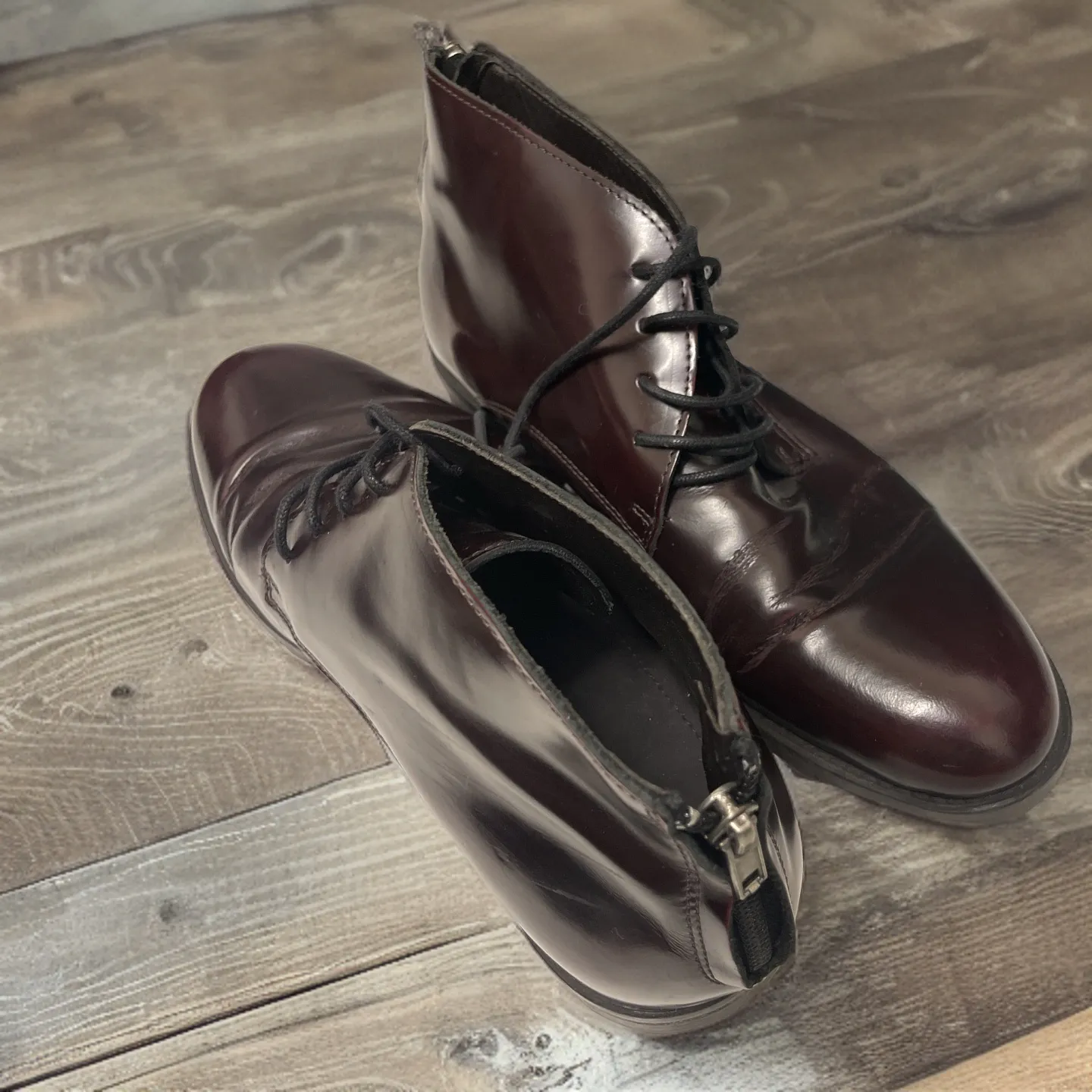 vintage mens brown leather lace up chelsea boot size 41