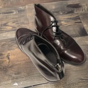 vintage mens brown leather lace up chelsea boot size 41