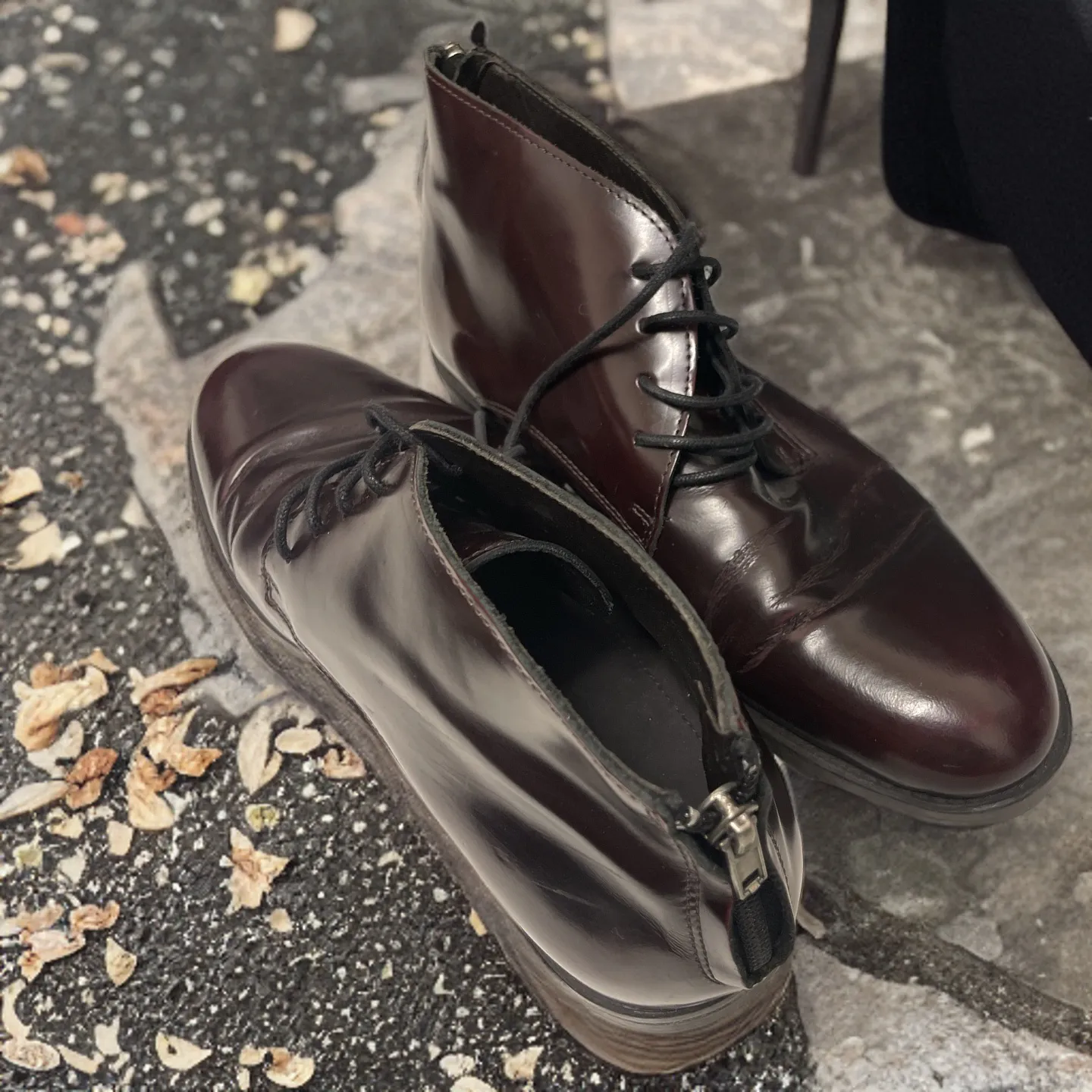 vintage mens brown leather lace up chelsea boot size 41