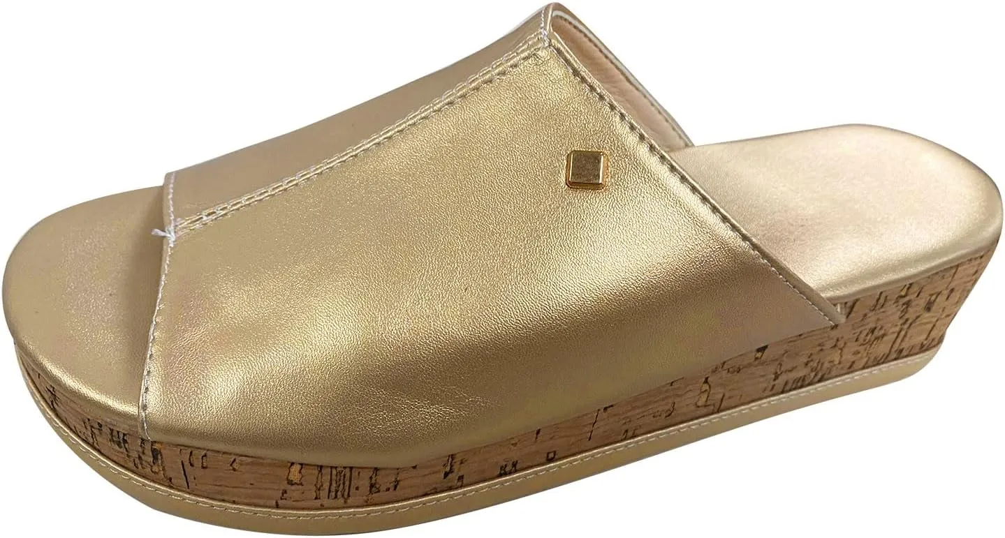 Wedge Sandals for Women Comfortable Arch Support Slip-On Flatform Design Elastic Ankle Band Breathable Summer Slides 2025 Spring and Summer Vacation