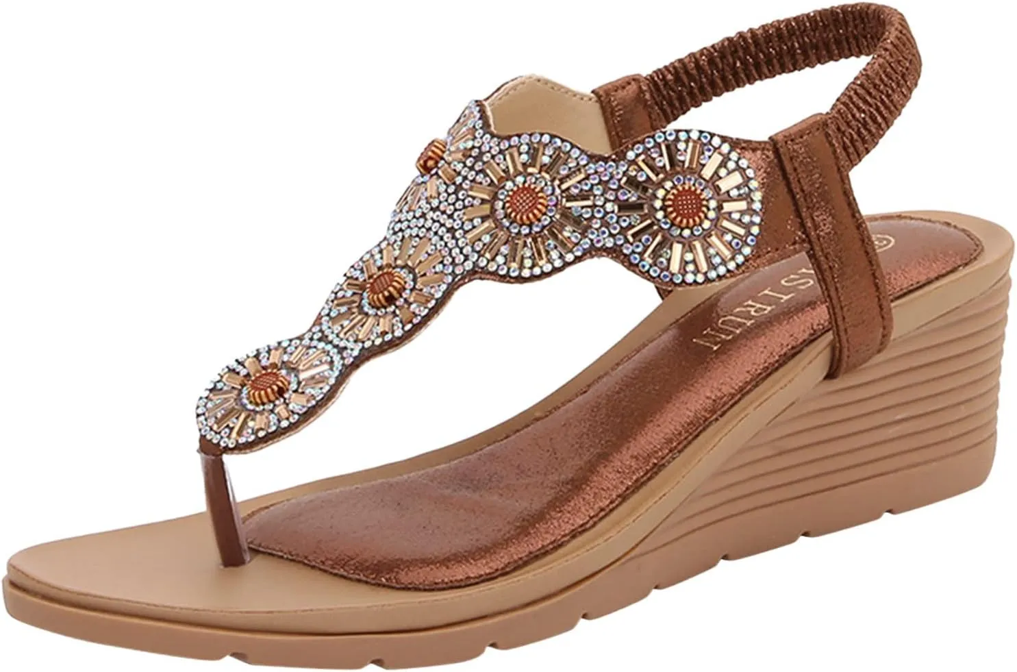 Wedge Sandals for Women On Strappy Boho Platform Sandals Open Toe Summer Festival Or Vacation Shoes Orthopedic Sandal Beach Dressy Flip Flops for Wide Toe 2025 Spring