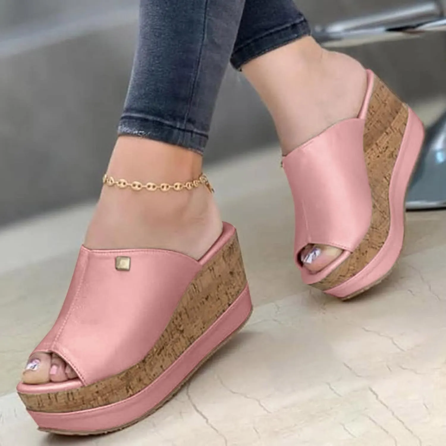 Wedge Sandals for Women Slip On Strappy Espadrille Platform Heels Summer Wedding Dressy Party Shoes for Summer Beach Orthopedic Sandal Beach Dressy Flip Flops for Wide Toe 2025 Spring