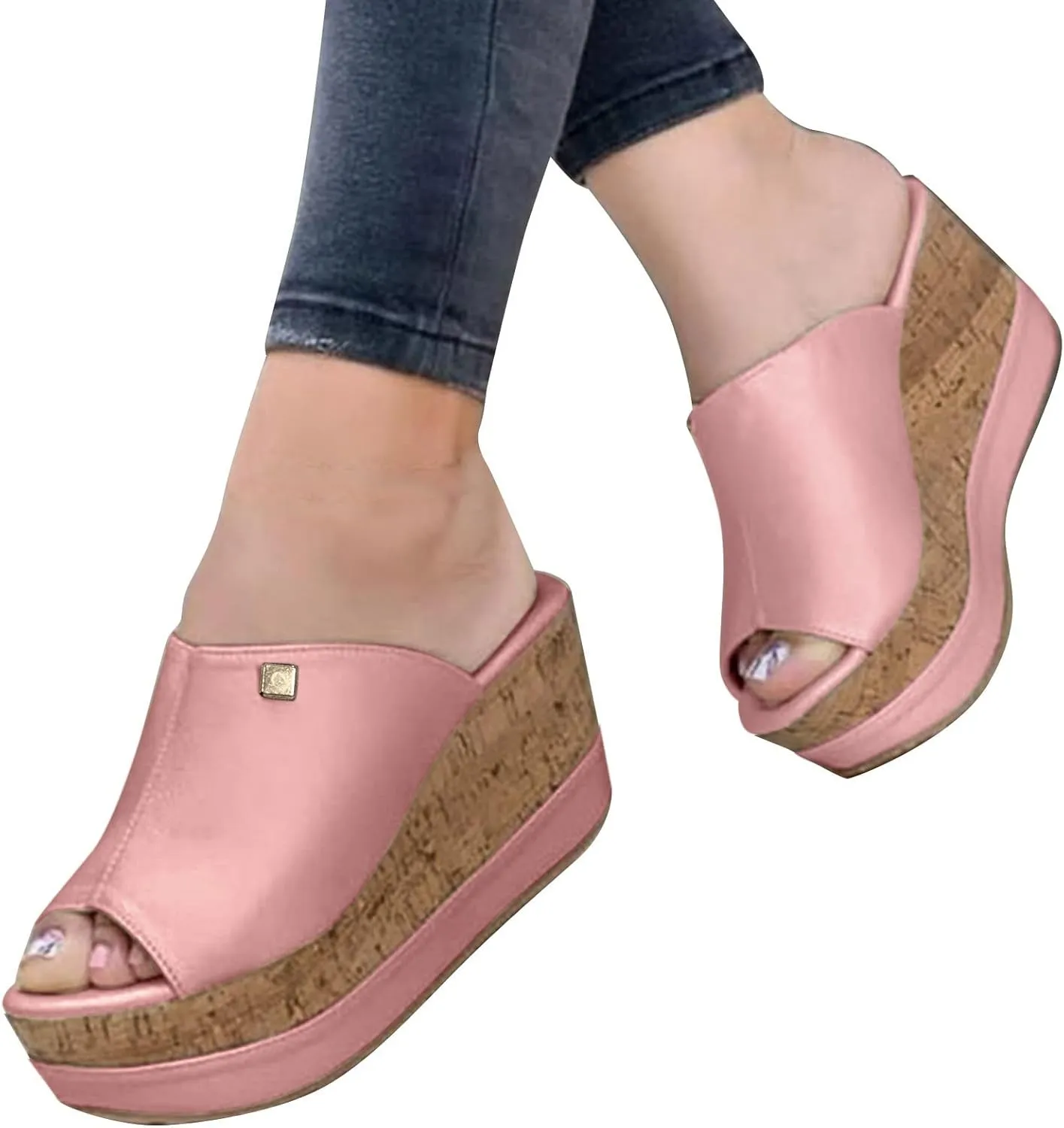 Wedge Sandals for Women Slip On Strappy Espadrille Platform Heels Summer Wedding Dressy Party Shoes for Summer Beach Orthopedic Sandal Beach Dressy Flip Flops for Wide Toe 2025 Spring