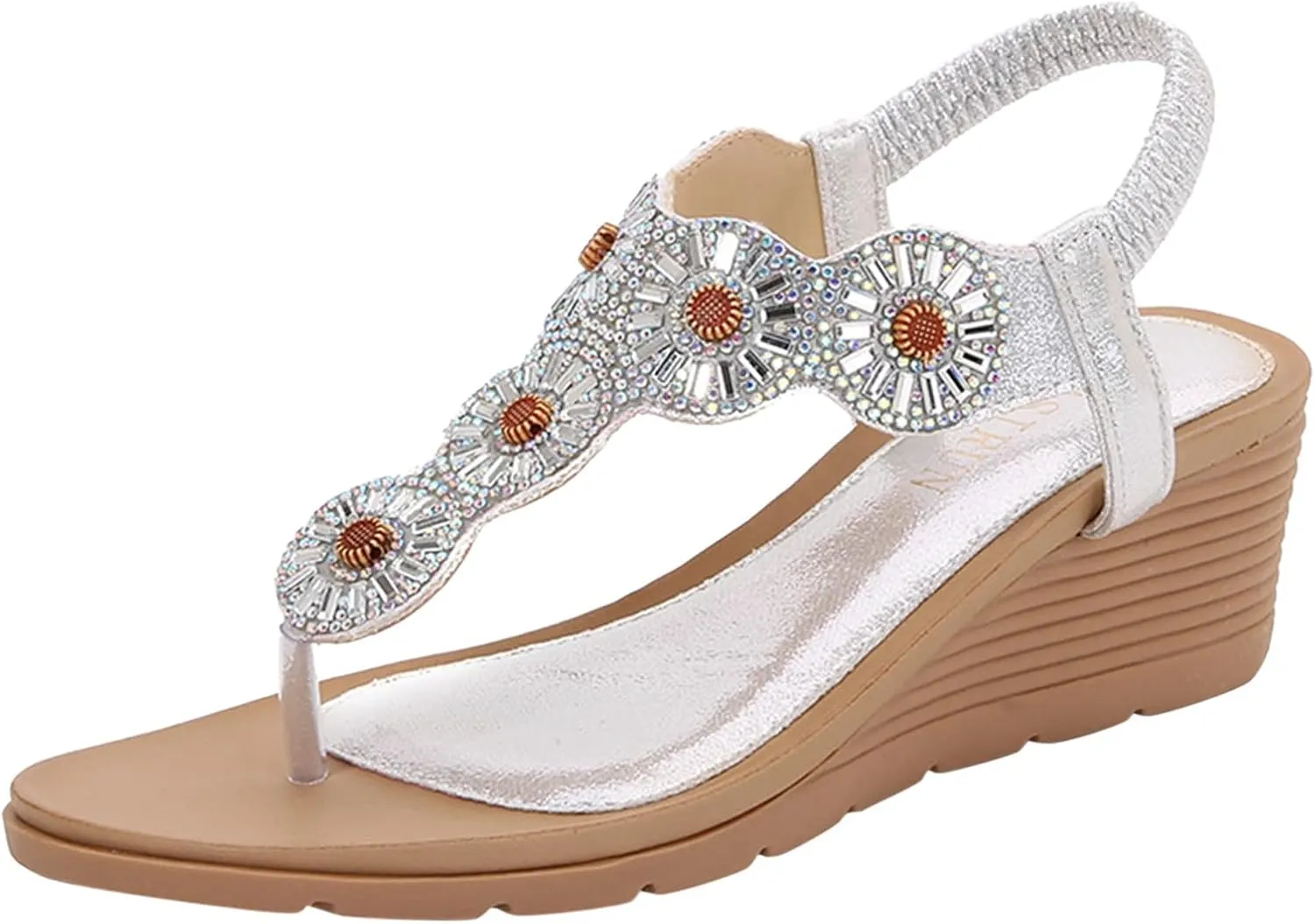 Wedge Sandals for Women Wide Width Options Slip On Cork Platform Espadrille Sandals with Adjustable Back Strap Orthopedic Sandal Beach Dressy Flip Flops for Wide Toe 2025 Spring