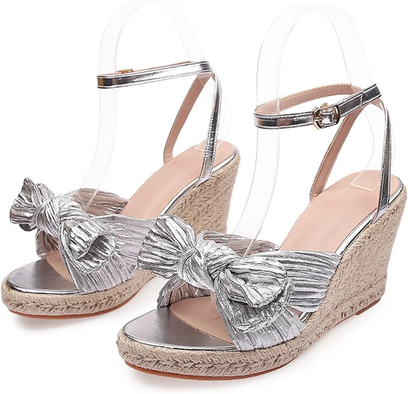 Wedge Sandals for Women Wide Width Options Slip On Cork Platform Espadrille Sandals with Adjustable Back Strap Orthopedic Sandal Beach Dressy Flip Flops for Wide Toe 2025 Spring