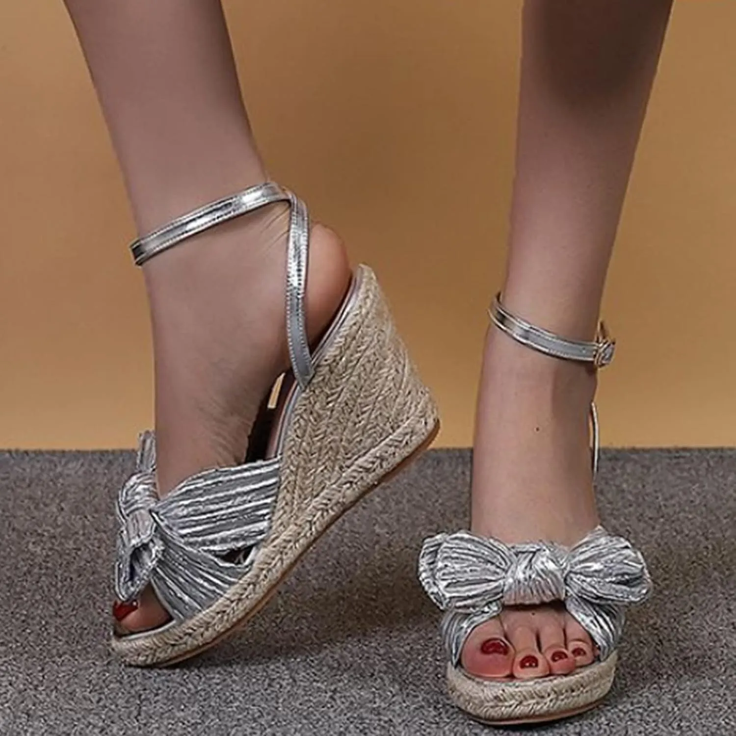 Wedge Sandals for Women Wide Width Options Slip On Cork Platform Espadrille Sandals with Adjustable Back Strap Orthopedic Sandal Beach Dressy Flip Flops for Wide Toe 2025 Spring