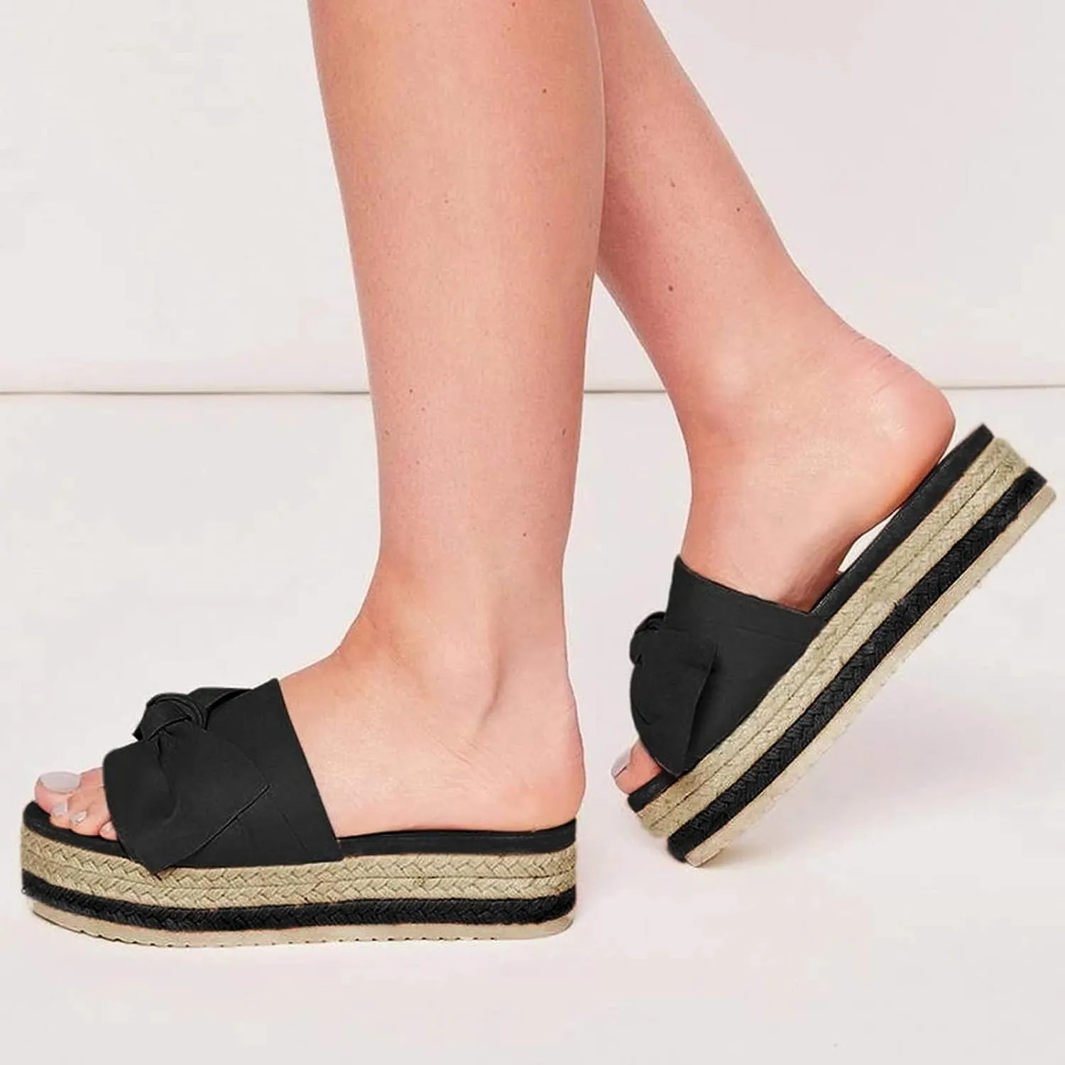 Wedge Sandals for Women Wide Width Options Slip On Cork Platform Espadrille Sandals with Adjustable Back Strap Orthopedic Sandal Beach Dressy Flip Flops for Wide Toe 2025 Spring