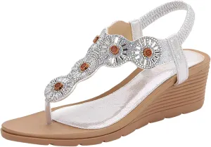 Wedge Sandals for Women Wide Width Options Slip On Cork Platform Espadrille Sandals with Adjustable Back Strap Orthopedic Sandal Beach Dressy Flip Flops for Wide Toe 2025 Spring