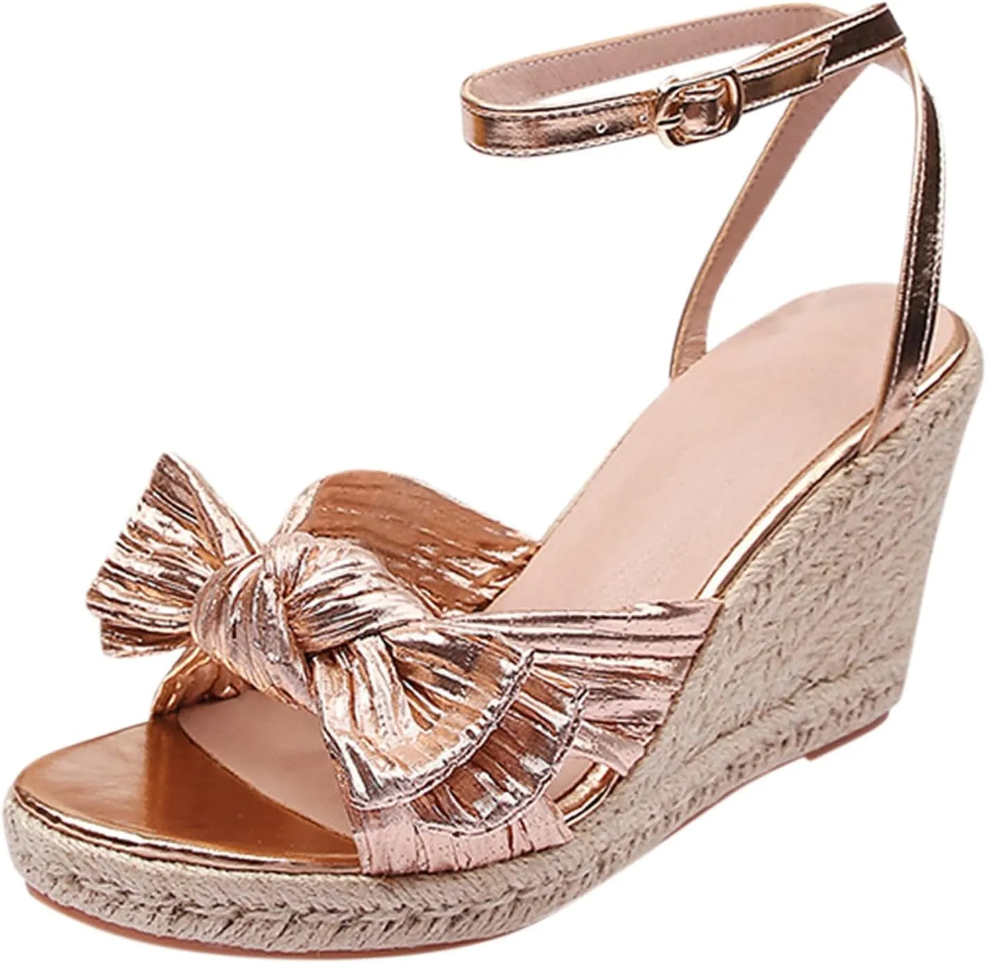 Wedge Sandals for Women Wide Width Options Slip On Cork Platform Espadrille Sandals with Adjustable Back Strap Orthopedic Sandal Beach Dressy Flip Flops for Wide Toe 2025 Spring