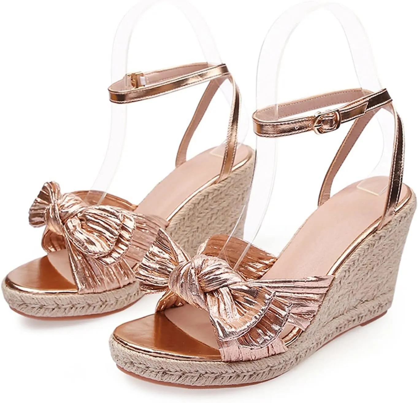 Wedge Sandals for Women Wide Width Options Slip On Cork Platform Espadrille Sandals with Adjustable Back Strap Orthopedic Sandal Beach Dressy Flip Flops for Wide Toe 2025 Spring