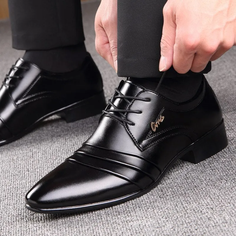 West Louis™ Luxury Brand Business Leather Shoes