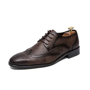 West Louis™ Men Retro Brogue Business Oxford Shoes