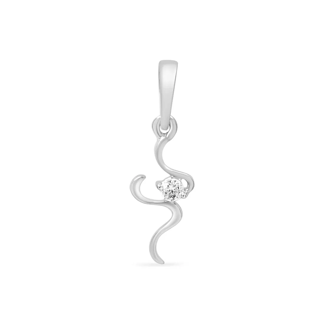 Whimsical Wave Pendant with Lab-Grown Diamonds without Chain