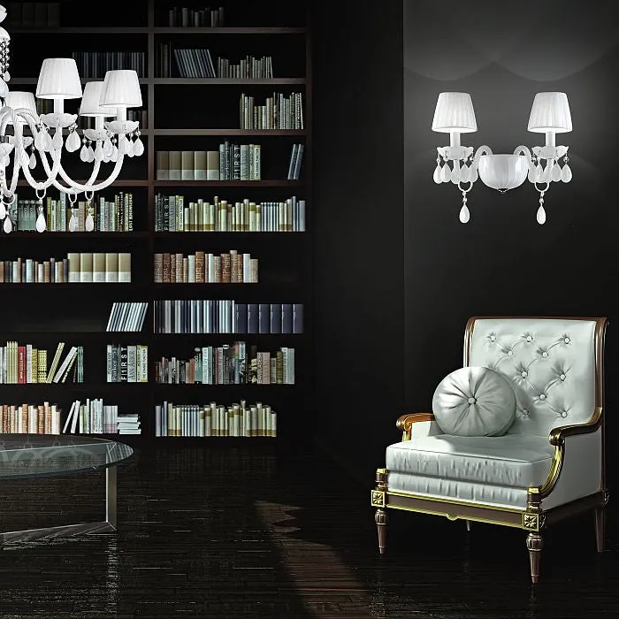 White, red or black chandelier wall light with shades