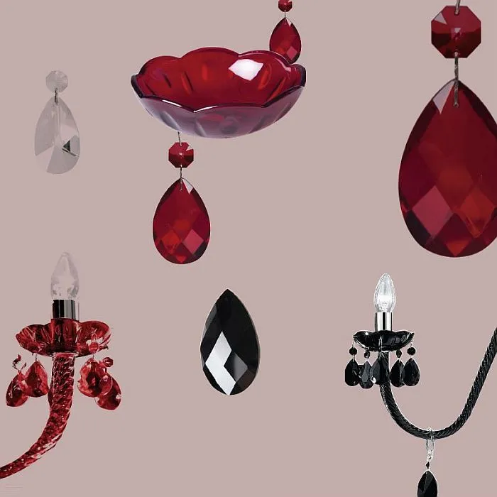 White, red or black chandelier wall light with shades