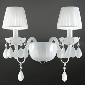 White, red or black chandelier wall light with shades