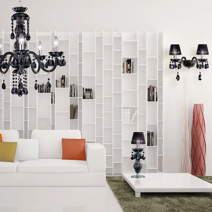 White, red or black chandelier wall light with shades