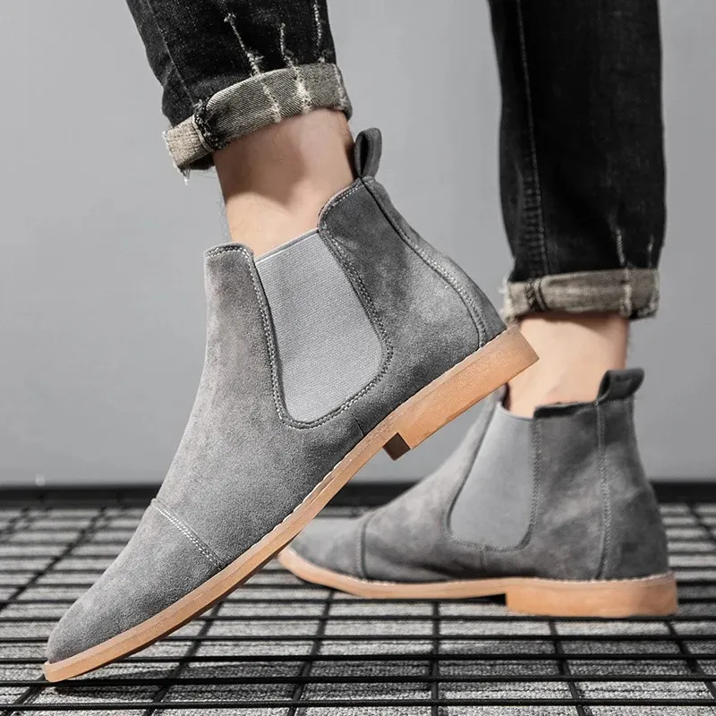 Wintmor - Modieuze Chelsea Boots Heren van Suède met Comfortabele Zool