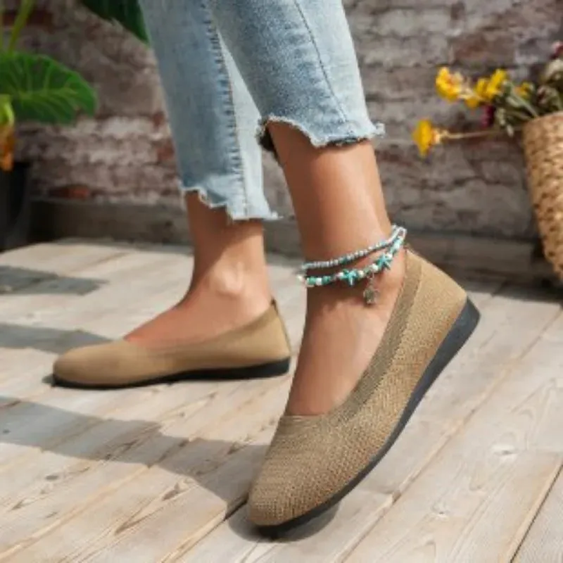 Women Flats Solid Color Black Flats for Women Slip On Shallow Comfort Foldable Flats for Women Brown Flat Heel Shoes