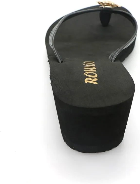 Women Platform Sandals Embellished Wedge Flip Flops