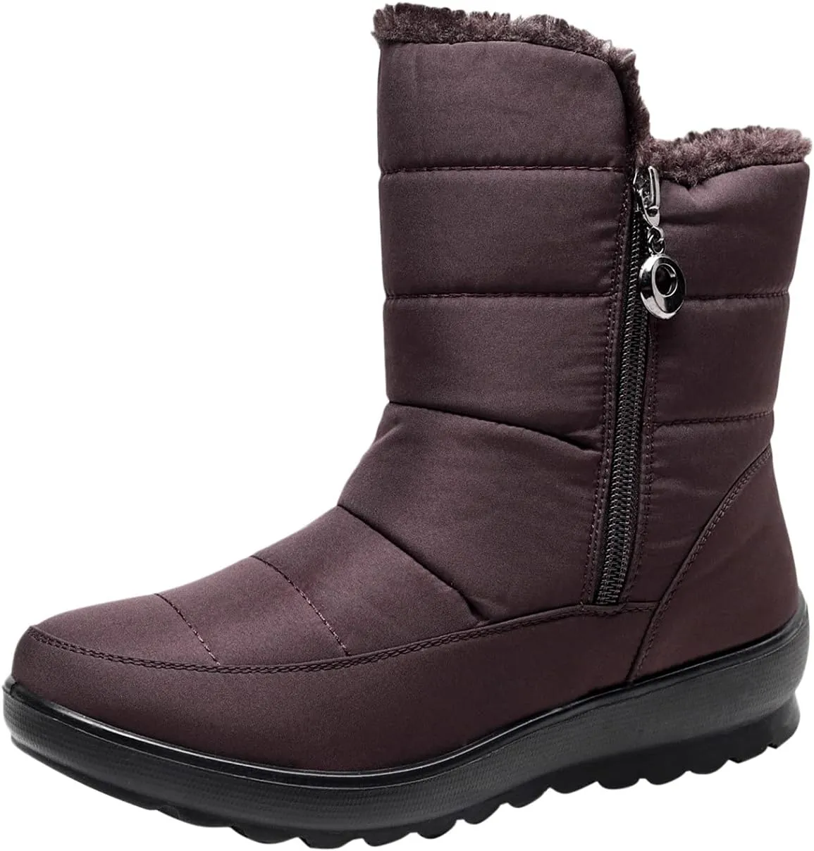 Women Winter Snow Boots Warm Fur Lined Ankle Booties Cold Weather Insulated Boots Waterproof Comfy Walking Boots