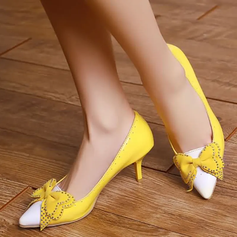 Women's Bowtie High Heel Stiletto Pumps