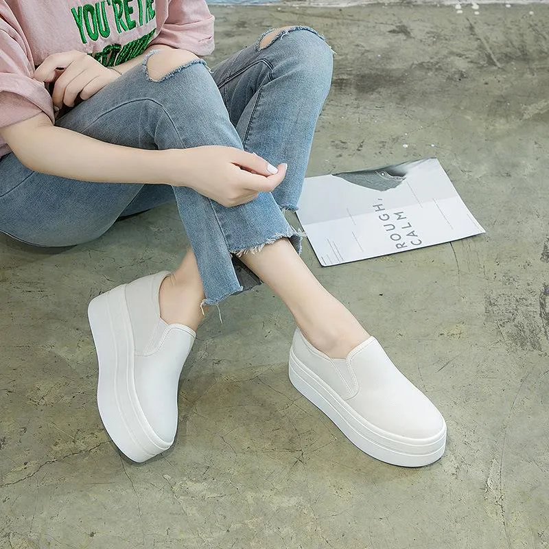 Women's Casual Canvas Slip-Ons With Thick Sole