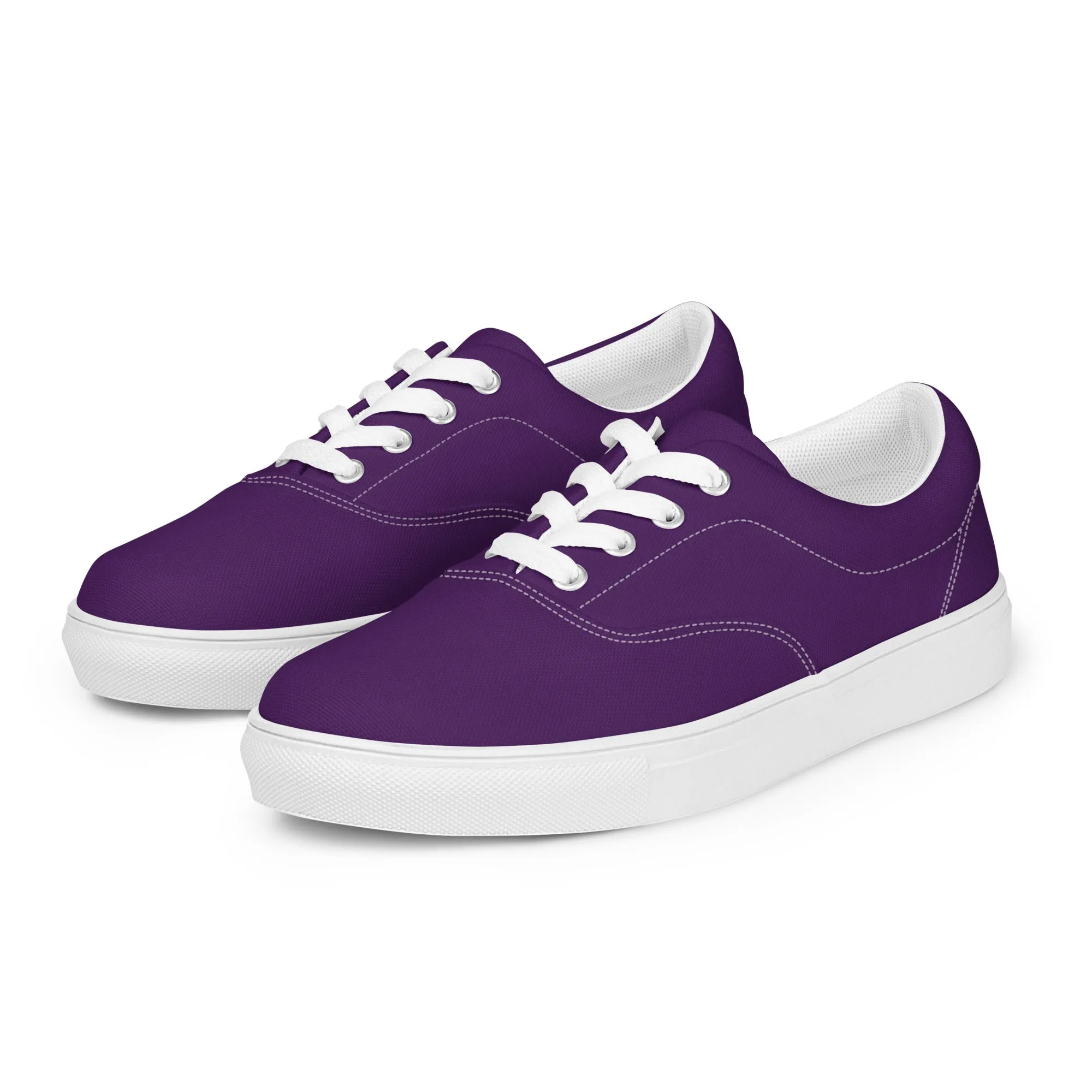 Women’s Deep Purple lace-up canvas shoes, Royal Purple Sneakers