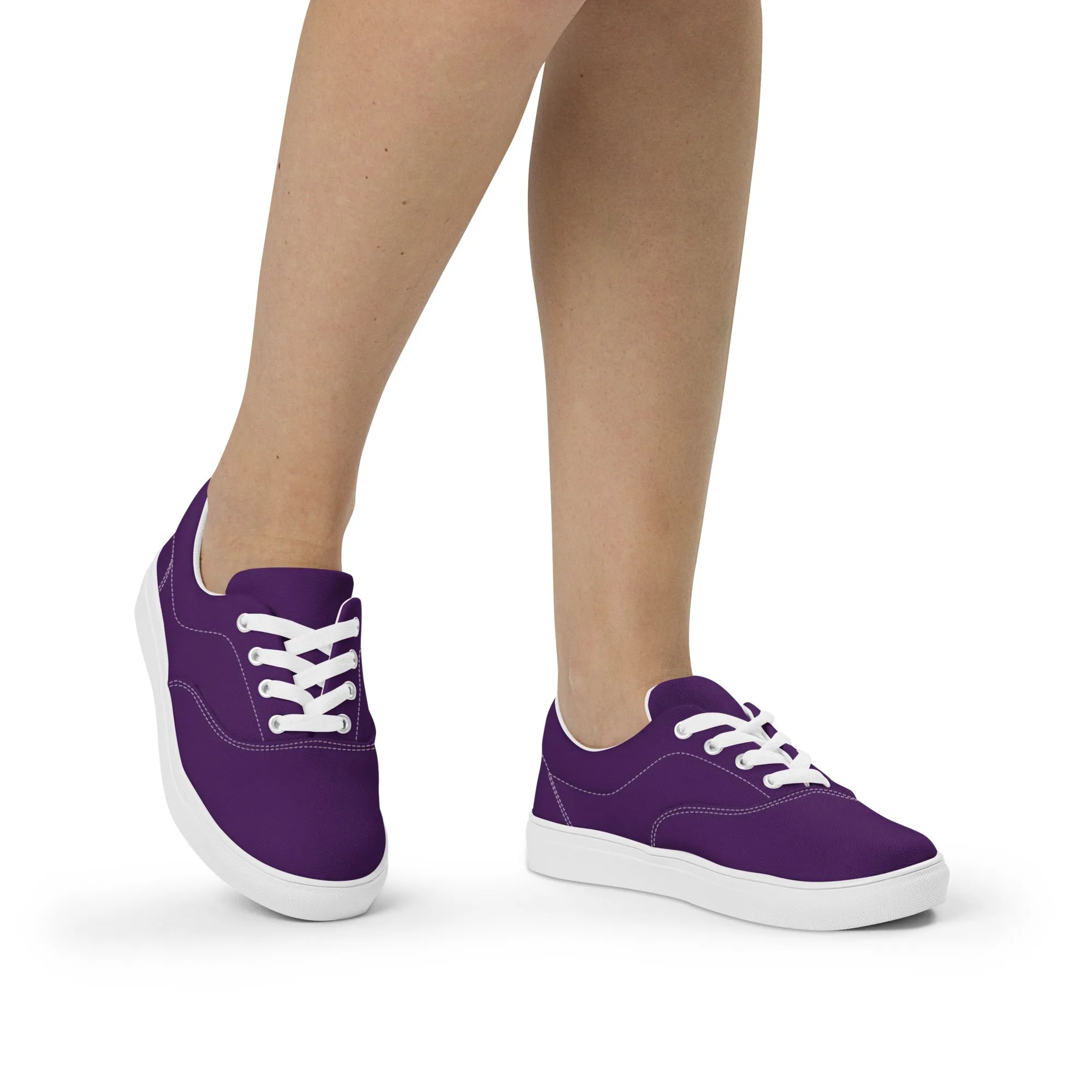 Women’s Deep Purple lace-up canvas shoes, Royal Purple Sneakers