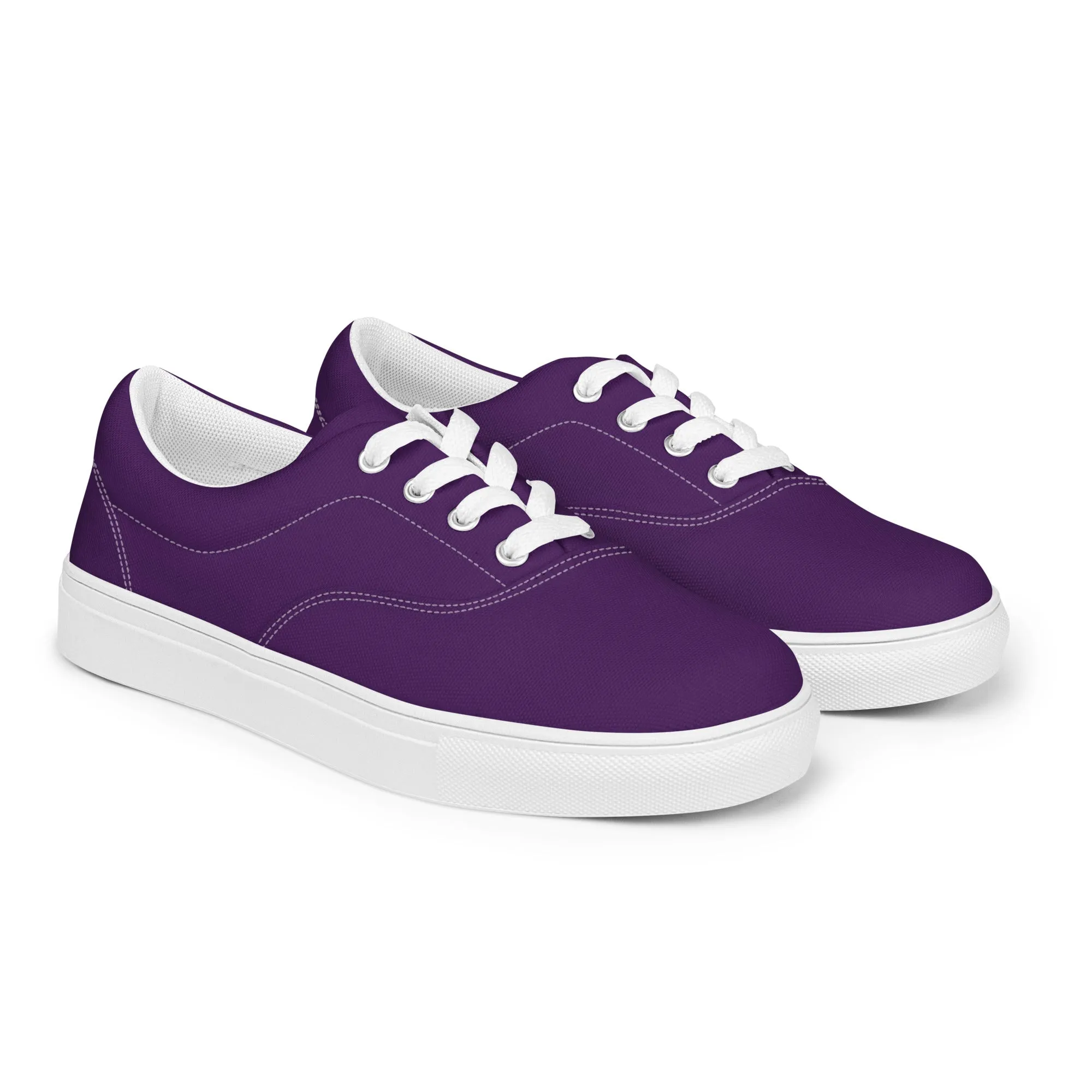 Women’s Deep Purple lace-up canvas shoes, Royal Purple Sneakers