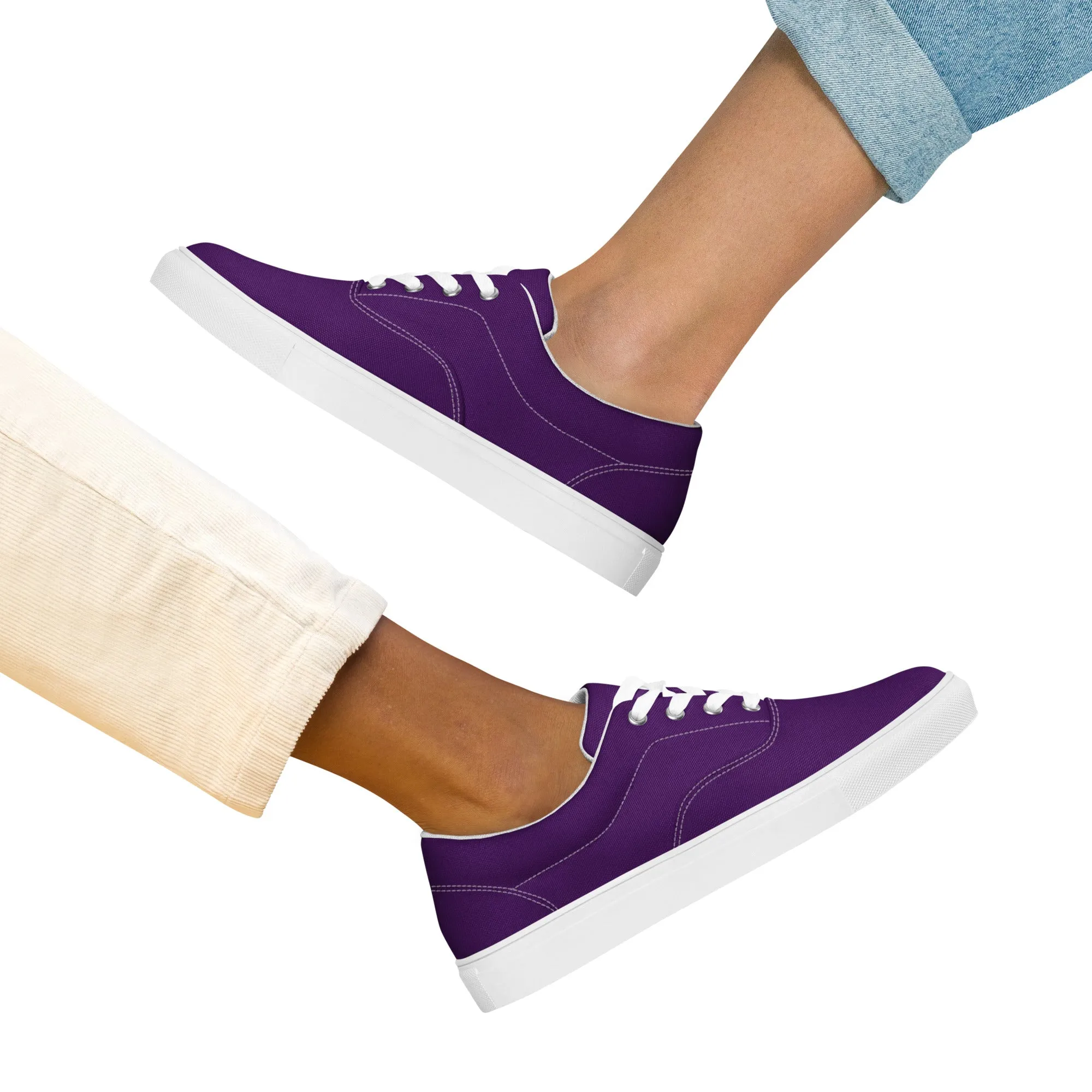 Women’s Deep Purple lace-up canvas shoes, Royal Purple Sneakers