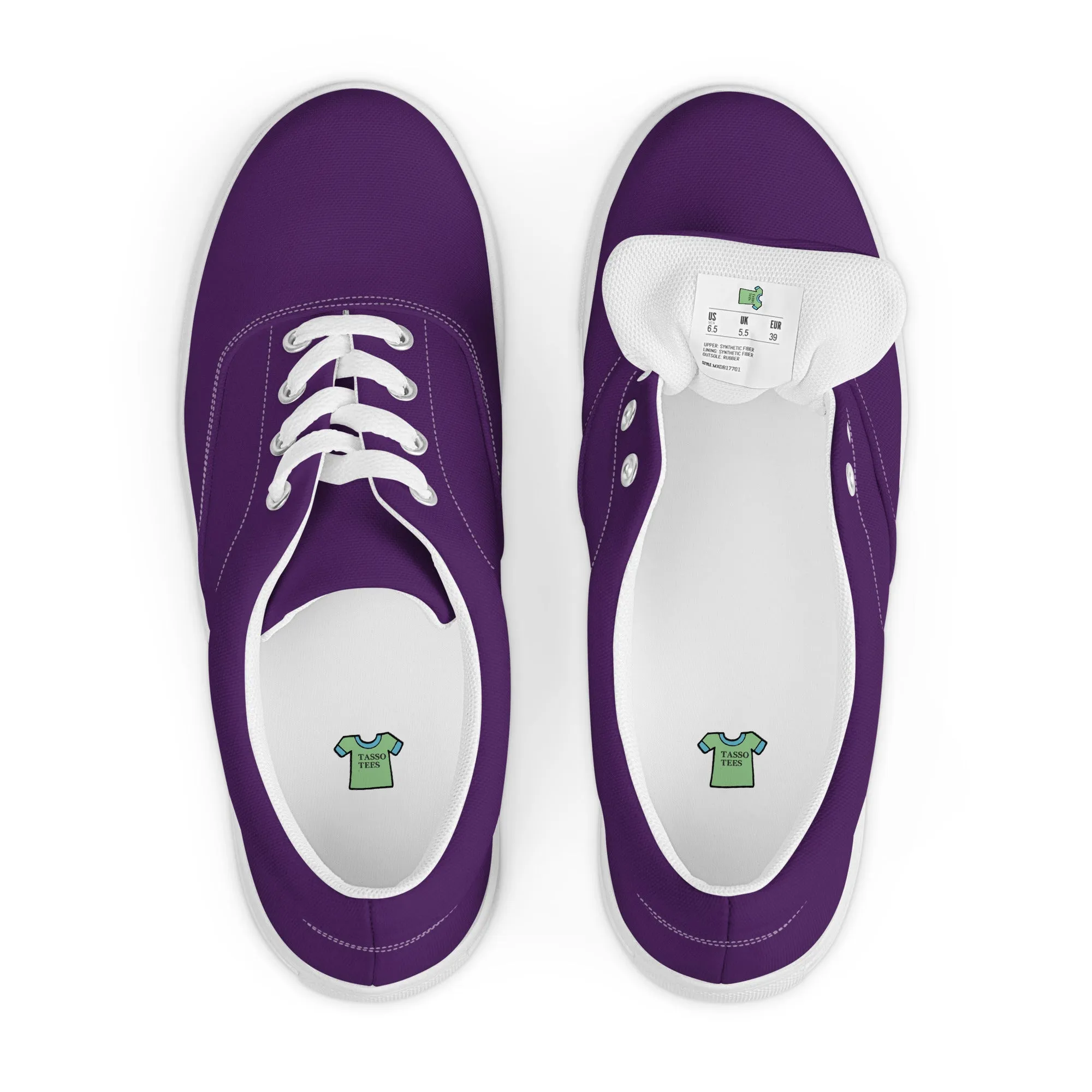 Women’s Deep Purple lace-up canvas shoes, Royal Purple Sneakers