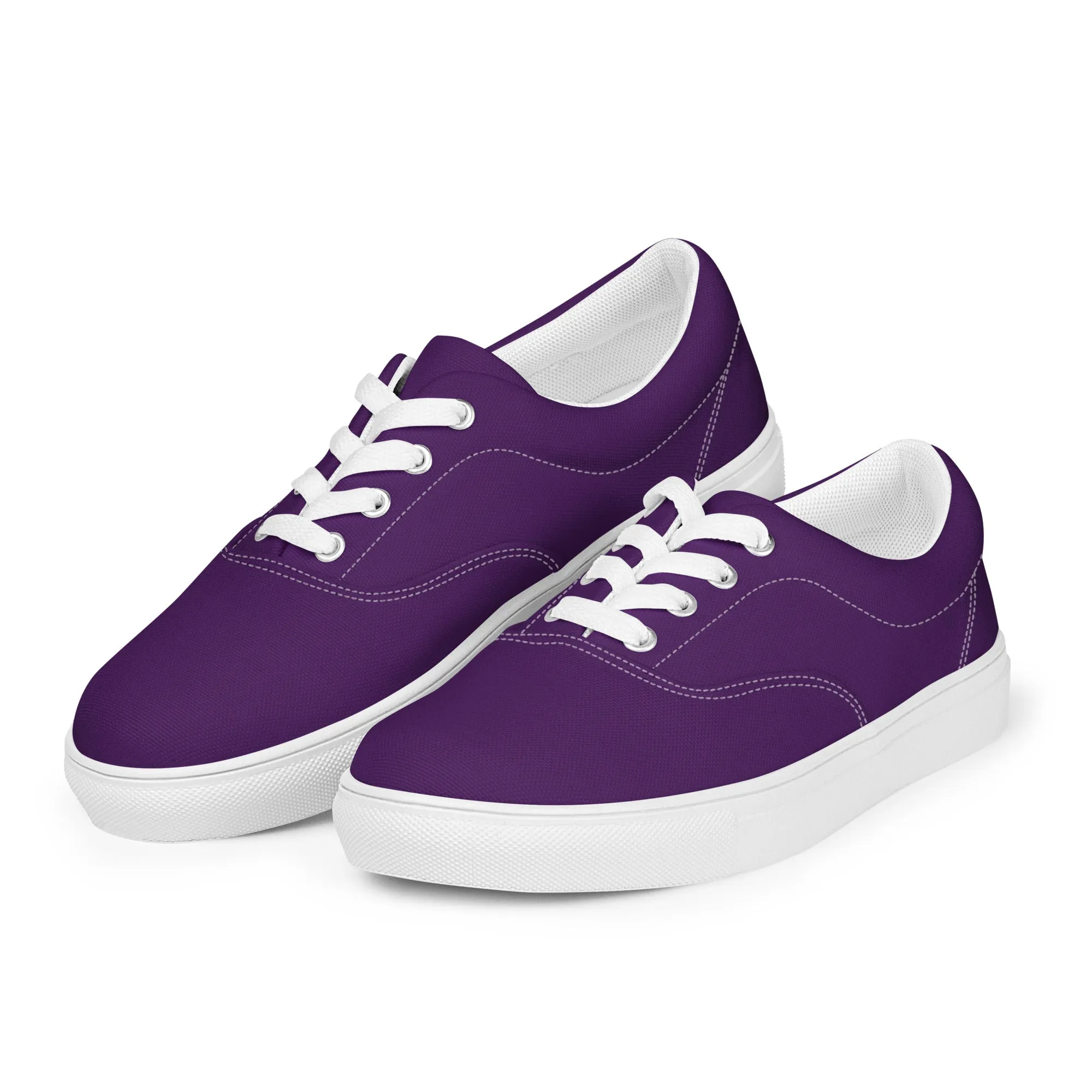 Women’s Deep Purple lace-up canvas shoes, Royal Purple Sneakers