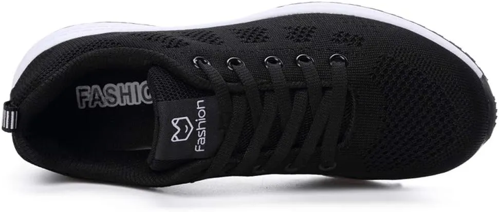 Women's Fashion Sneaker Non Slip Breathable Lightweight Comfortable Lace Up Womens Trail Running Shoes Flats Loafers Womens White Platform Sneakers