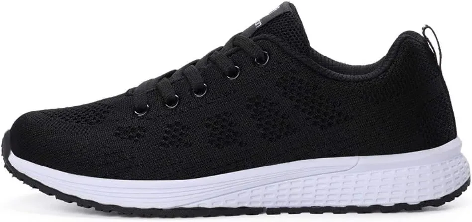 Women's Fashion Sneaker Non Slip Breathable Lightweight Comfortable Lace Up Womens Trail Running Shoes Flats Loafers Womens White Platform Sneakers