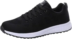 Women's Fashion Sneaker Non Slip Breathable Lightweight Comfortable Lace Up Womens Trail Running Shoes Flats Loafers Womens White Platform Sneakers