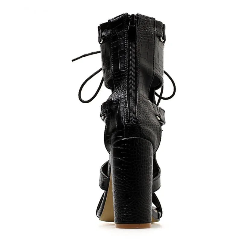 Women's Gladiator Sandals With Cut-Out Toe