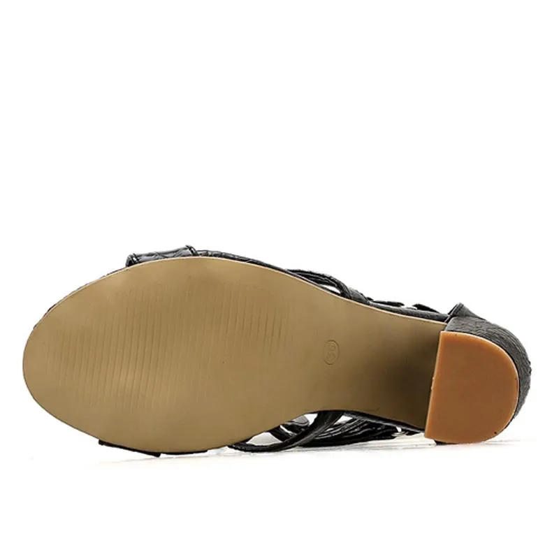 Women's Gladiator Sandals With Cut-Out Toe