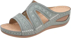 Women's Orthopedic Arch Support Wedge Sandals Summer Dressy 2025 Flat Open Toe Casual Flip Flops Platform Sandal Beach Sandals Dress Shoes Slip on Open Toe Sandal 2025