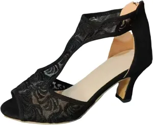 Women's Peep Toe Mid Heel Sandals Ankle Strap Evening Prom Sandals Fashion Cutout Ankle Bootie with Back Zipper