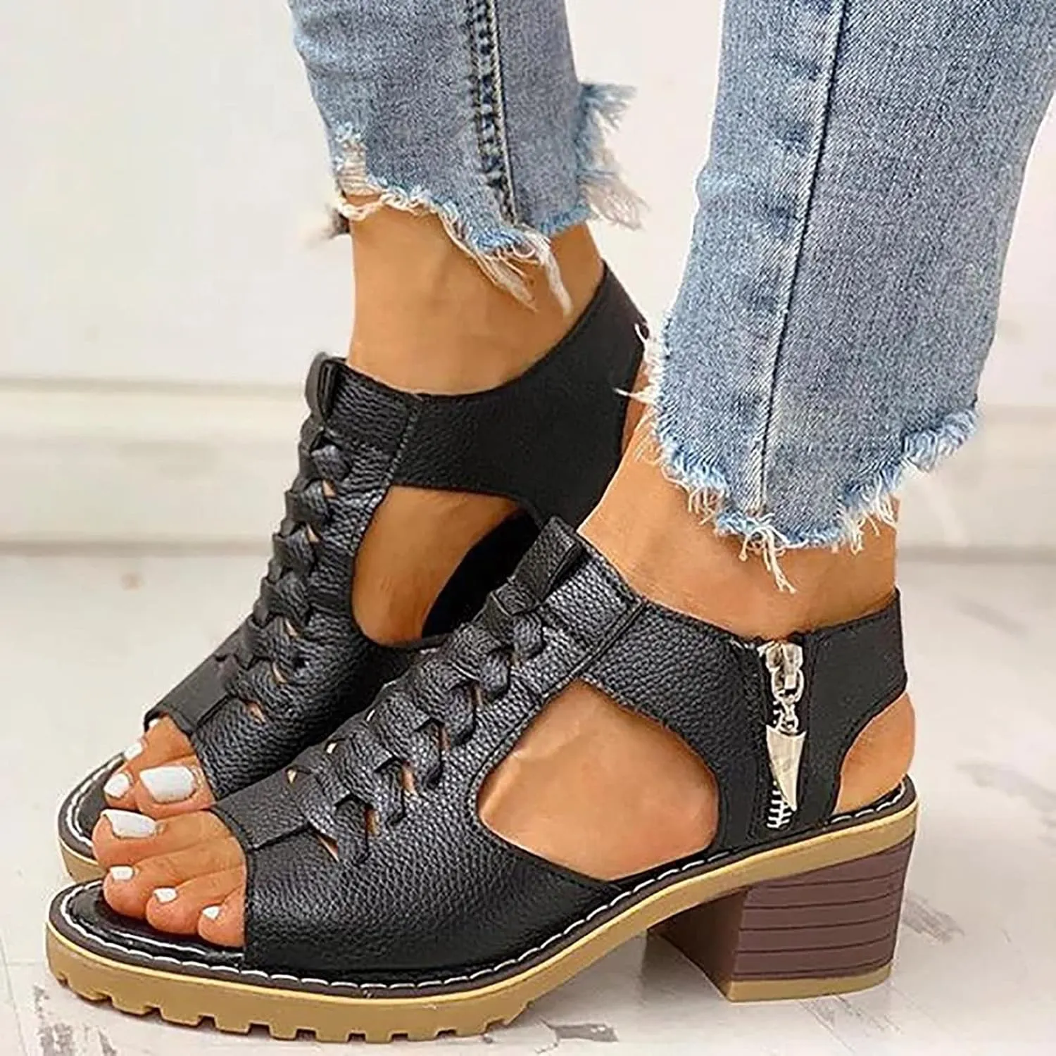 Women's sandals Open Toe Strap Fahsoin Shoes Open Toe Heel Sandal Cute Slide Sandals for Women