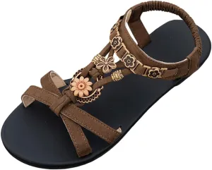 Women's Summer Sandals Open Toe Flat Comfortable Slip On Casual Wear For Daily Use Beach Walking Jeans Outfit
