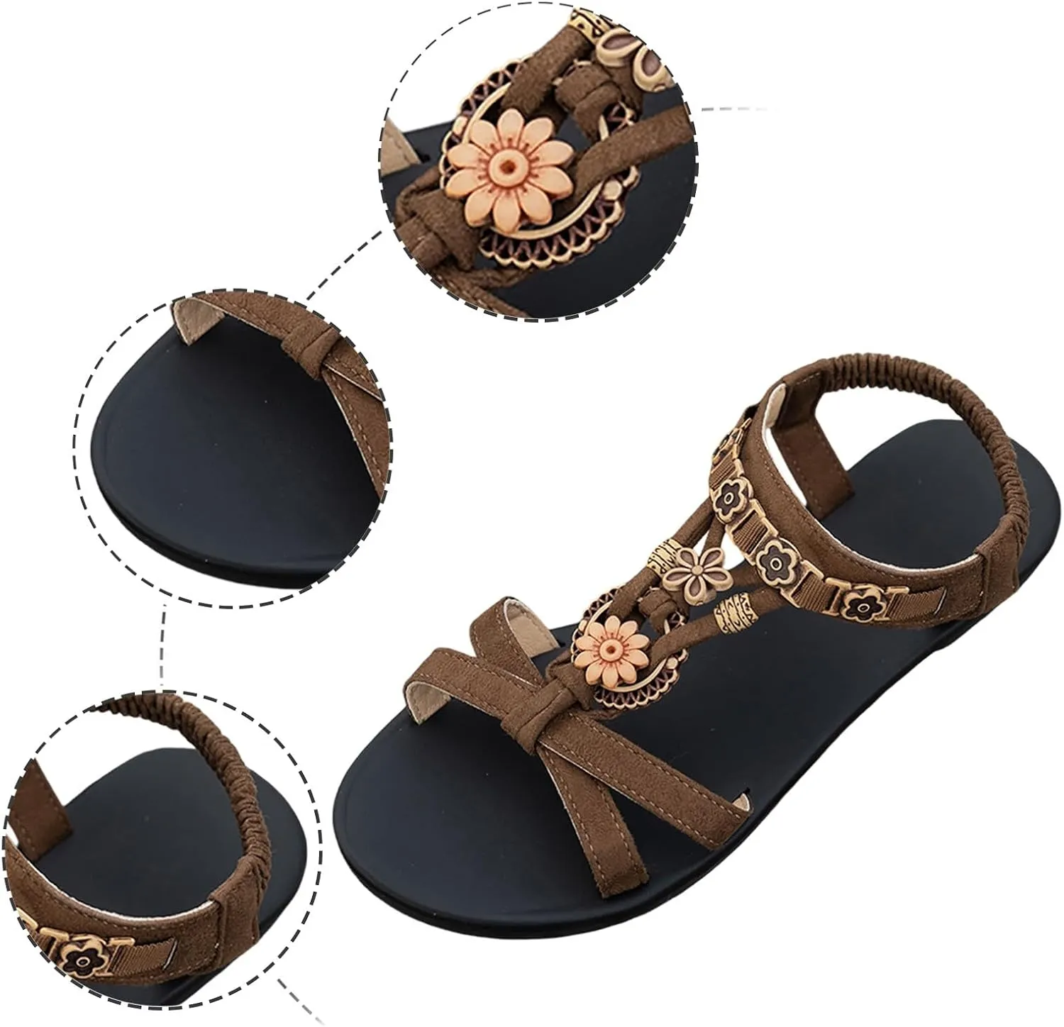 Women's Summer Sandals Open Toe Flat Comfortable Slip On Casual Wear For Daily Use Beach Walking Jeans Outfit