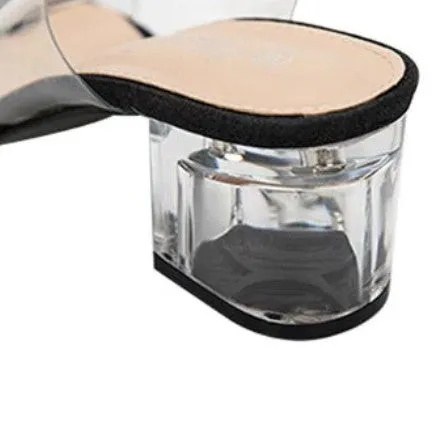 Women's Summer Transparent PVC Low-Heeled Vinyl Flip Flops