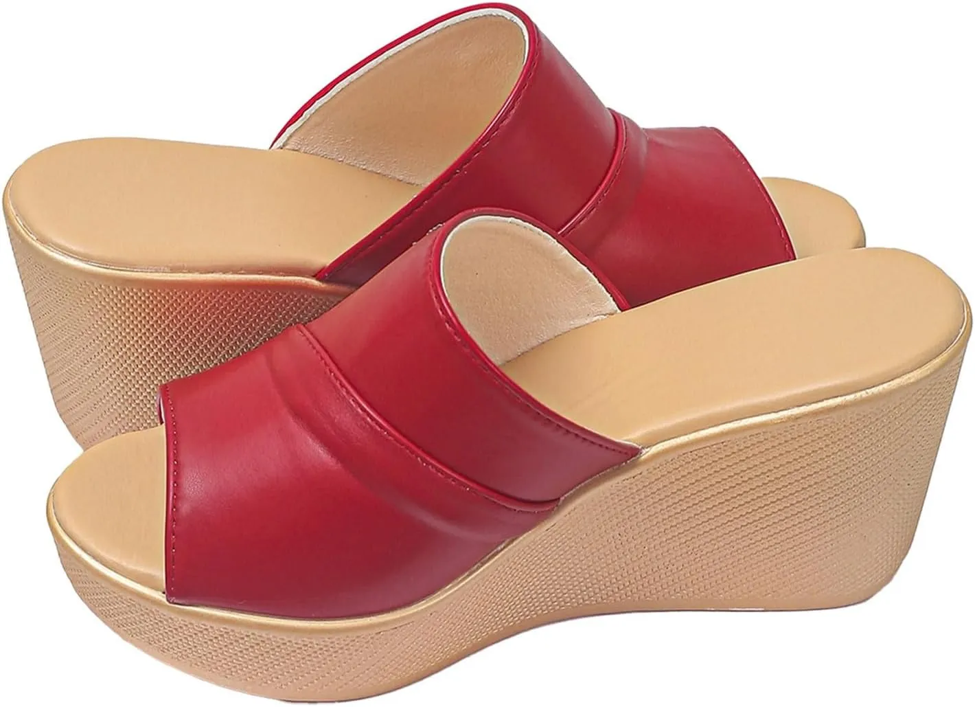Women's Summer Wedge Slippers Open Toe Casual Sandals Comfortable Beach Walking Shoes Lightweight Platform Design for Travel and Daily Wear