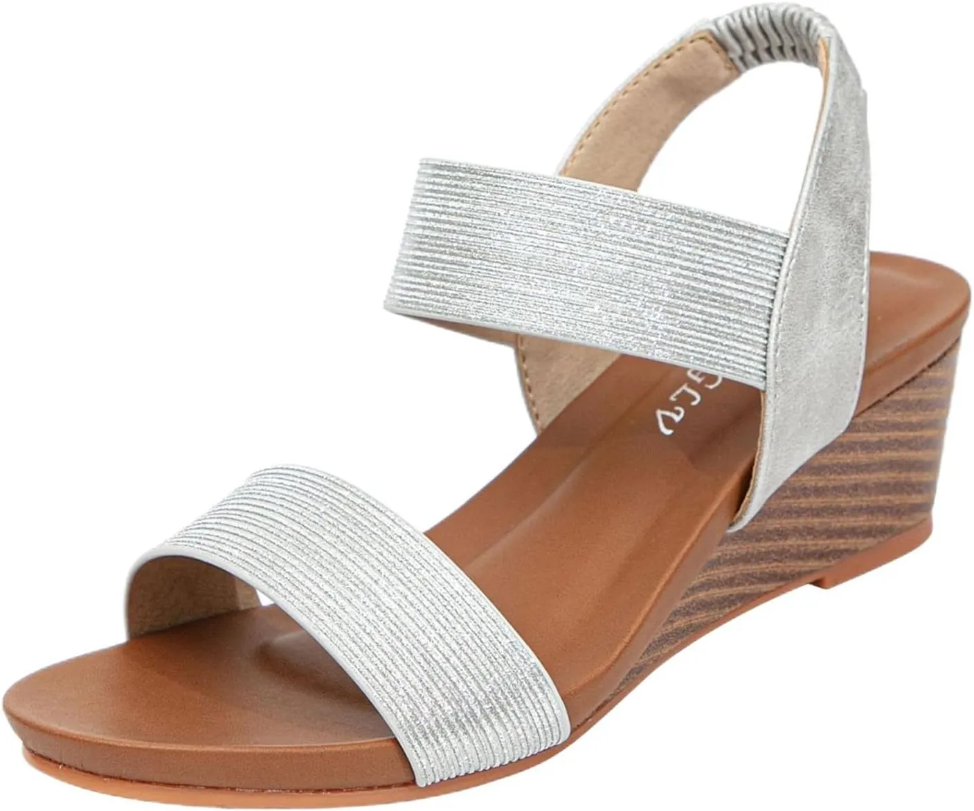 Womens Wedge Sandals Low: Low Wedge Sandals Women Comfortable Dressy Walking Elastic Strappy Open Toe Rhinestone Shoes 2025