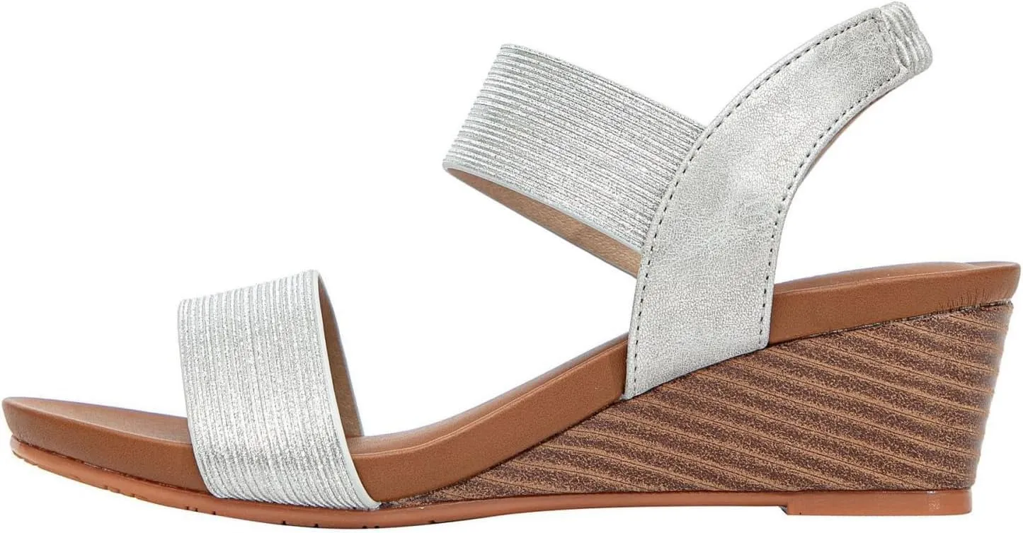 Womens Wedge Sandals Low: Low Wedge Sandals Women Comfortable Dressy Walking Elastic Strappy Open Toe Rhinestone Shoes 2025
